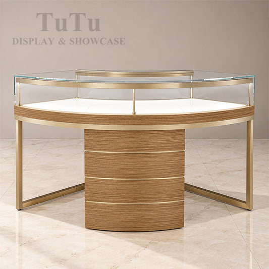 JS001 Glass Counter Jewellery Display Case with LED Light