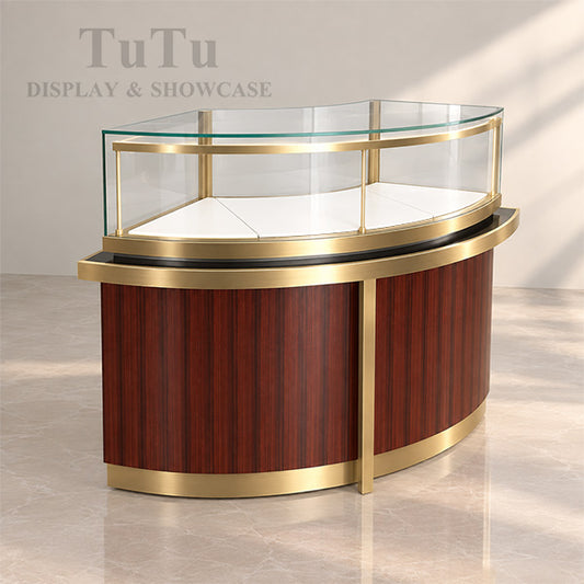 MT36 Curved Metal Jewelry Display Showcase