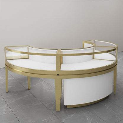 TBL010(DM192) Curved Metal Table with Marble Top