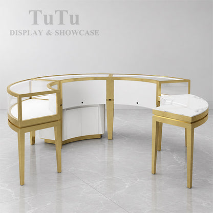 MT41 Metal Jewellery Display Counter Curved