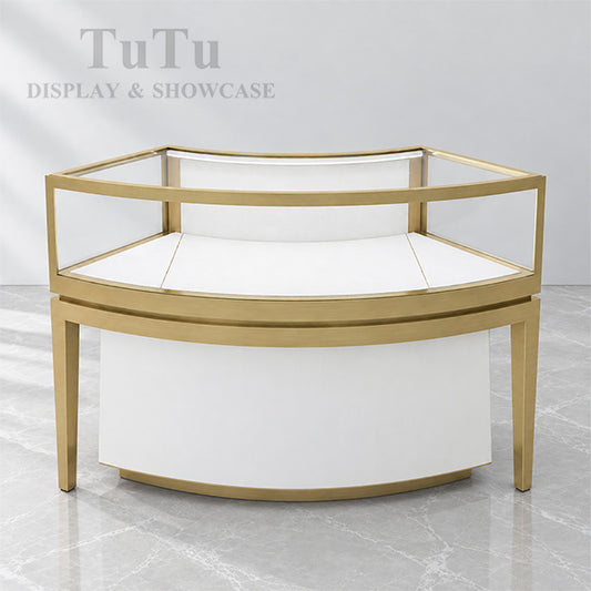 MT42 Curved Jewellery Display Counter with Base Cabinet