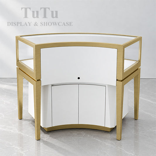 MT42 Curved Jewellery Display Counter with Base Cabinet