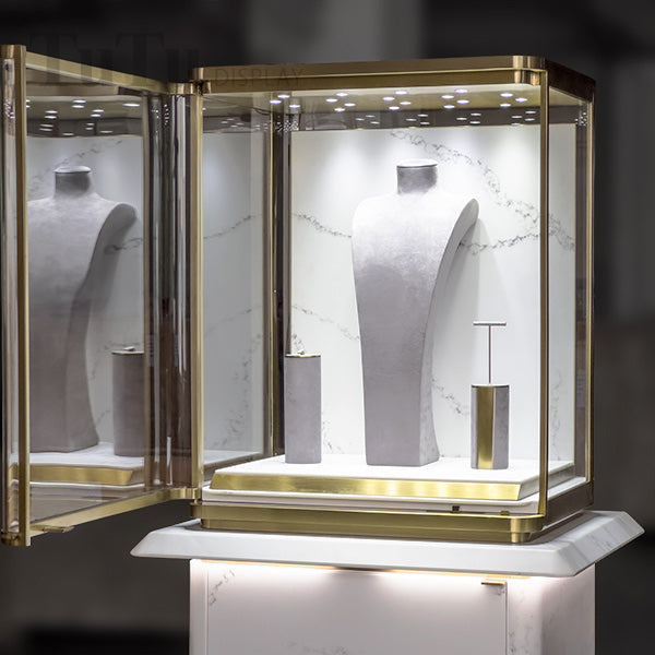 MT44 Jewellery Tower Display Case Marble