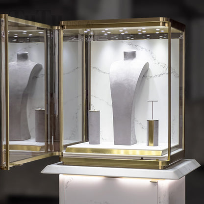 MT44 Jewellery Tower Display Case Marble