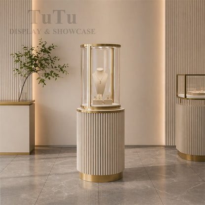 MT50 Jewellery Round Glass Tower Display Case