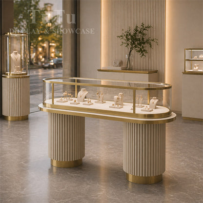 MT51 Jewellery Oval Glass Counter Showcase