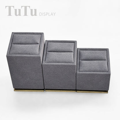 RH091 Dark Grey Ring Display Holder Metal Base