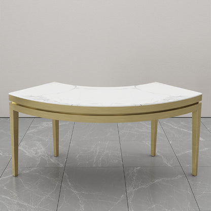 TBL010(DM192) Curved Metal Table with Marble Top