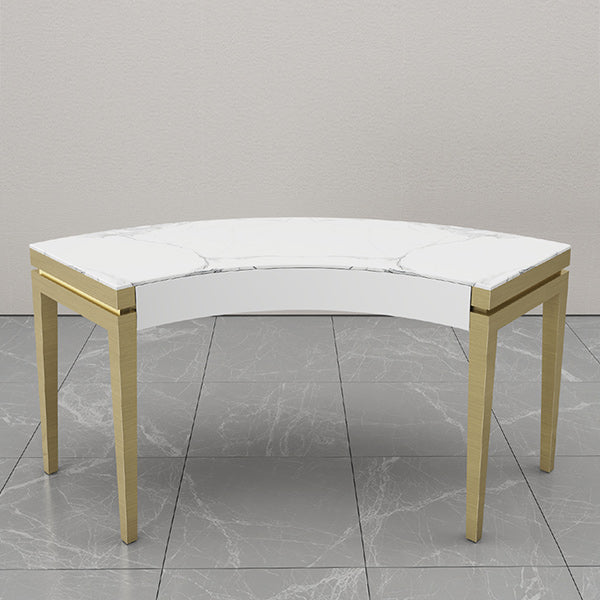 TBL010(DM192) Curved Metal Table with Marble Top