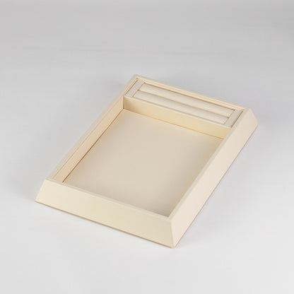 TR0112 Jewellery Display Serving Tray with Ring Slot PU Leather