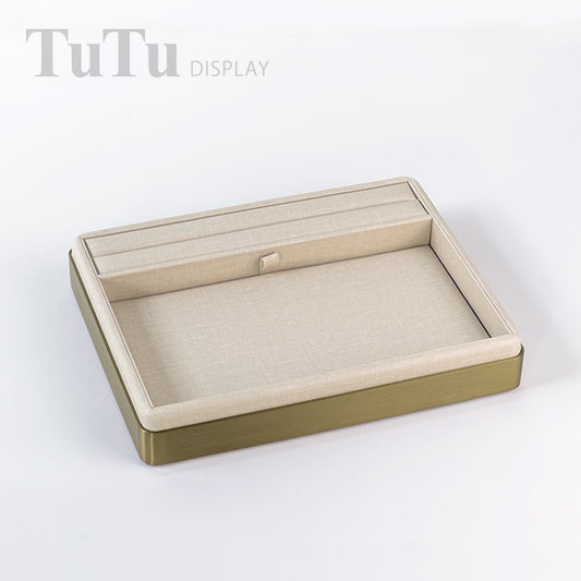 TR0181 PU Leather Jewelry Serving Tray Metal Frame