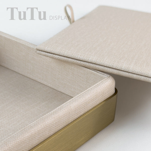 TR0181 PU Leather Jewelry Serving Tray Metal Frame