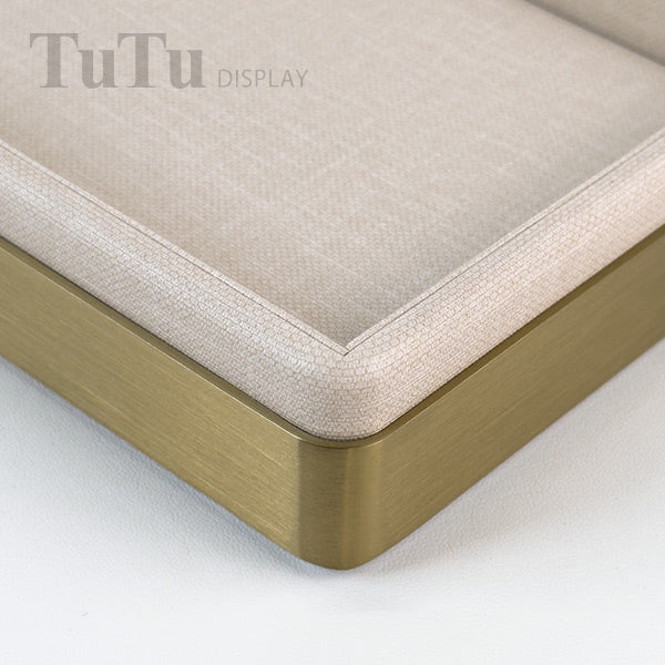 TR0181 PU Leather Jewelry Serving Tray Metal Frame