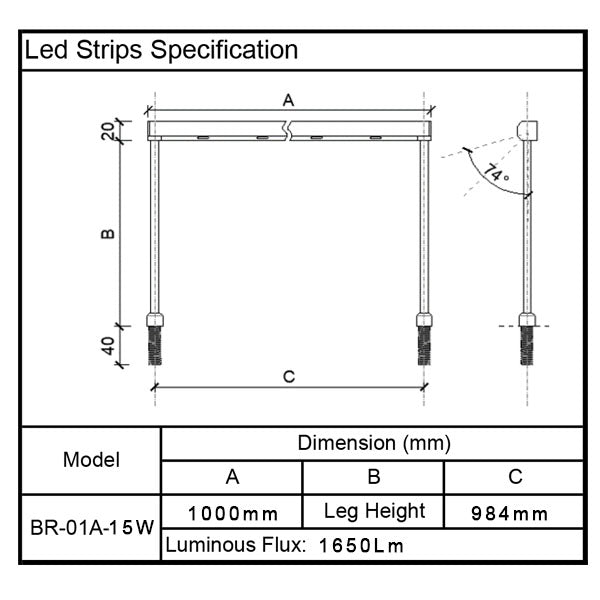 Led Strips Led Bar for Glass Display Showcase BR-01-15W