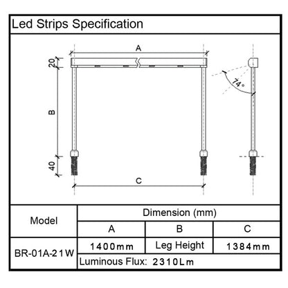 Led Strips Led Bar for Glass Display Showcase BR-01-21W