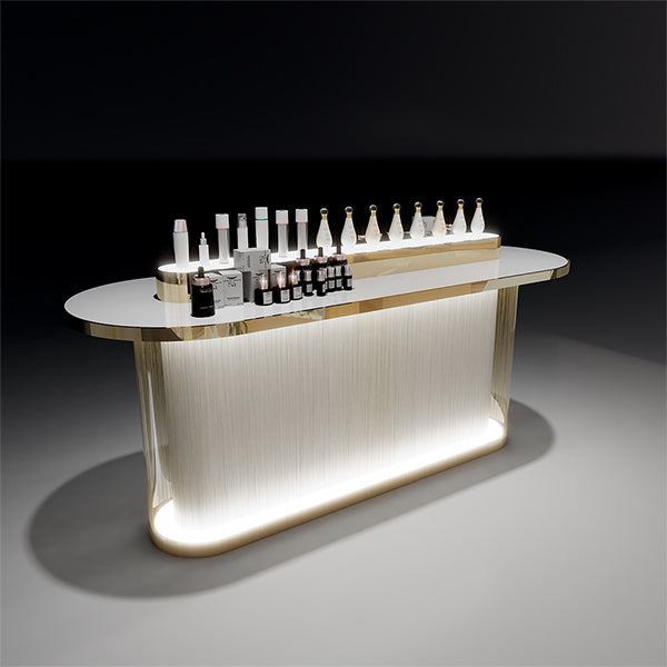 CM005 Cosmetic Store Fixtures Makeup Display Stand Table LED Light