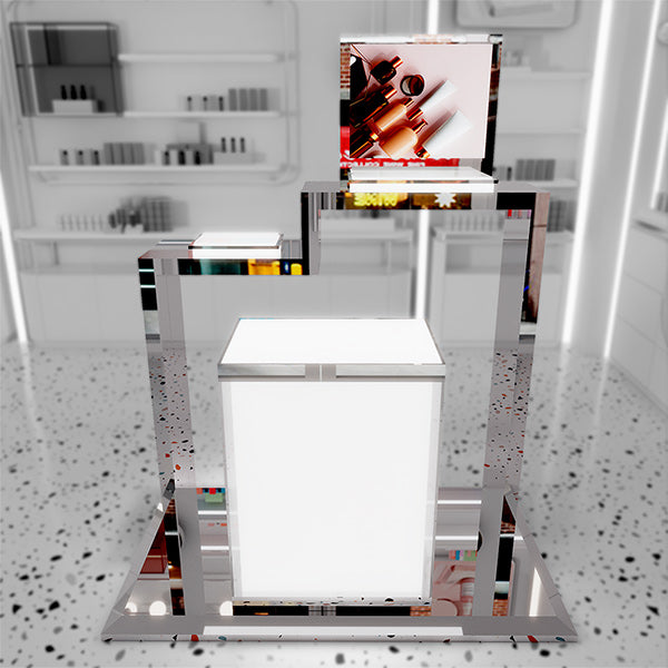 CM008 Retail Cosmetic Display Counter with LED Light Box