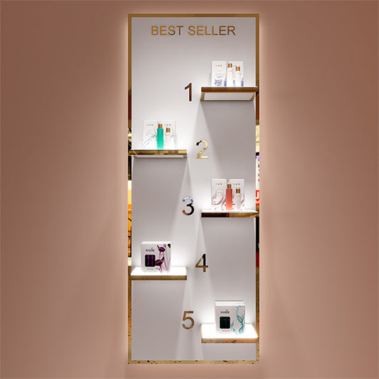 CM021 Lighted Cosmetic Wall Mounted Display Rack for Shop