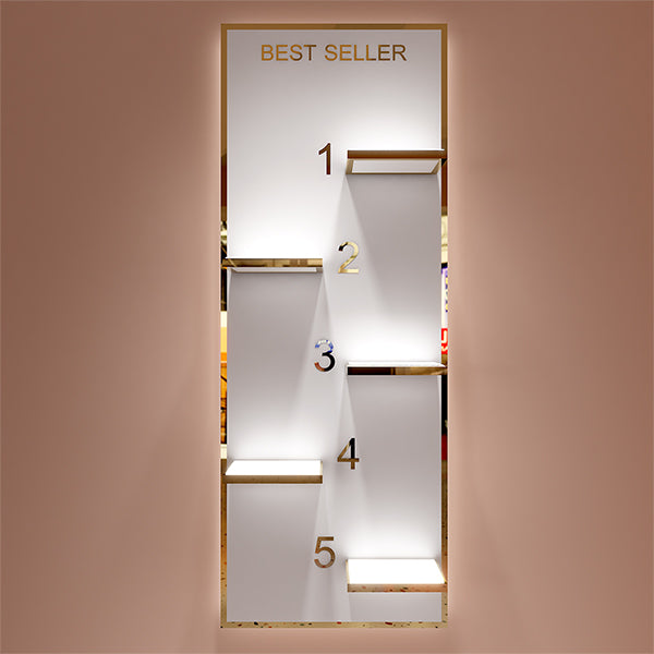 CM021 Lighted Cosmetic Wall Mounted Display Rack for Shop