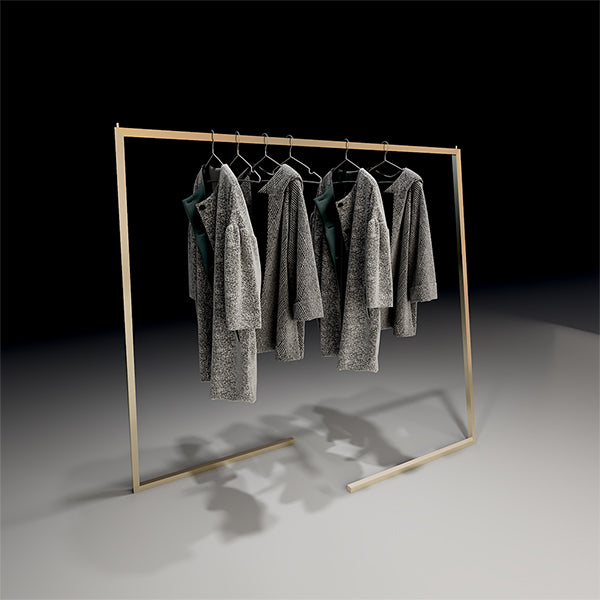 CR020 Portable Clothing Display Racks Metal Stand Garment Hanging Rail