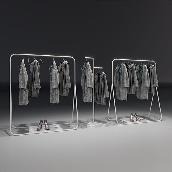 CR022 Retail Clothing Display Racks Garment Hanging Rail Metal
