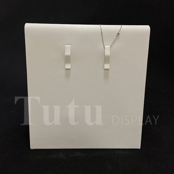 Jewelry Display | Medium Necklace Display Stand | White Leather Display