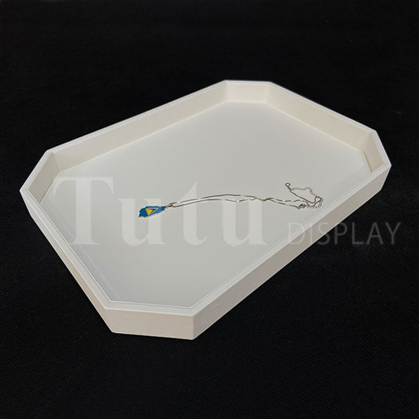 Jewelry Display Tray | White Leather Tray | Hexagon Tray