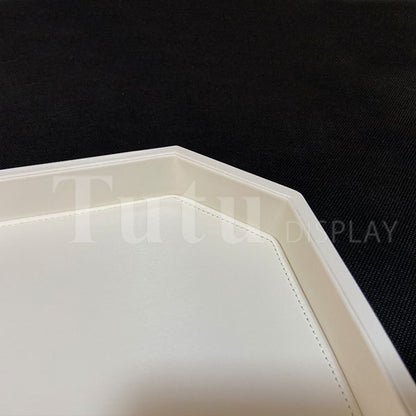 Jewelry Display Tray | White Leather Tray | Hexagon Tray