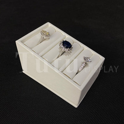 Jewelry Display | Ring Display | Earring Display | White Leather Display