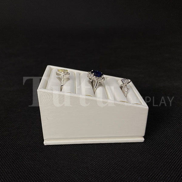 Jewelry Display | Ring Display | Earring Display | White Leather Display