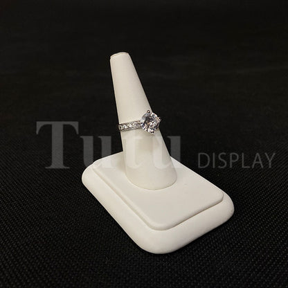 Jewelry Display | Ring Cone Display | White Leather Display