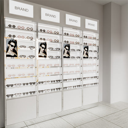 GD005 Lighted Eyeglass Display Cases Wall Cabinet