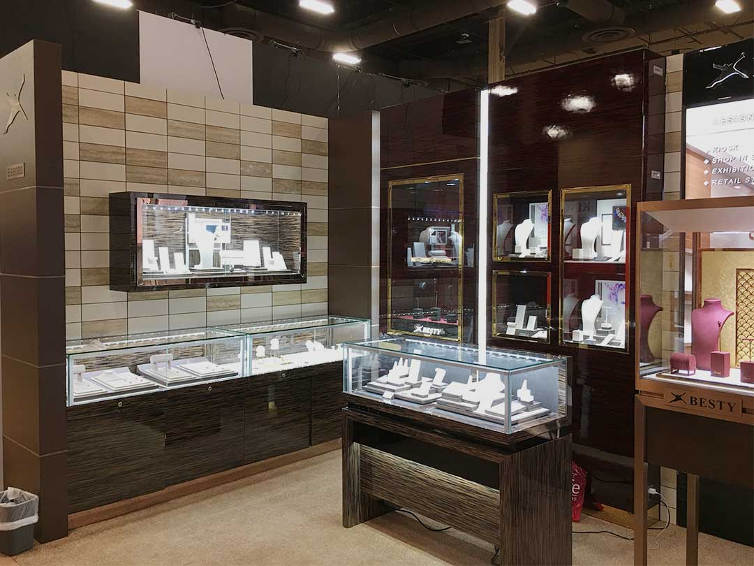 LX06 Wall Mounted Jewelry Glass Display Showcase w/ LED Lights – TUTU ...