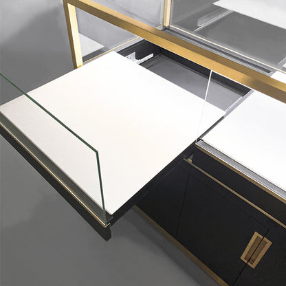 DM142 Brass Finish Display Counter Glass Case Base Cabinet