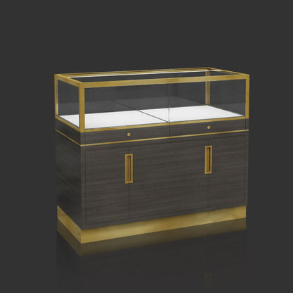 Metal Jewelry Display Case with Led Light MT-15 Cabinet Back