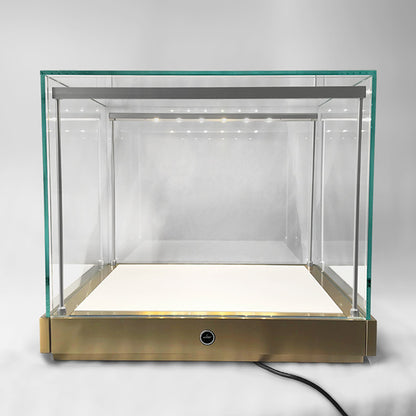 S135 Golden Countertop Glass Display Case Lighted Showcase