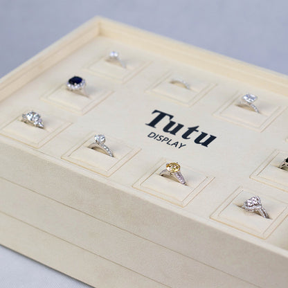TR0044 Tray Ring Holder Stackable Jewelry Display 10 Grids