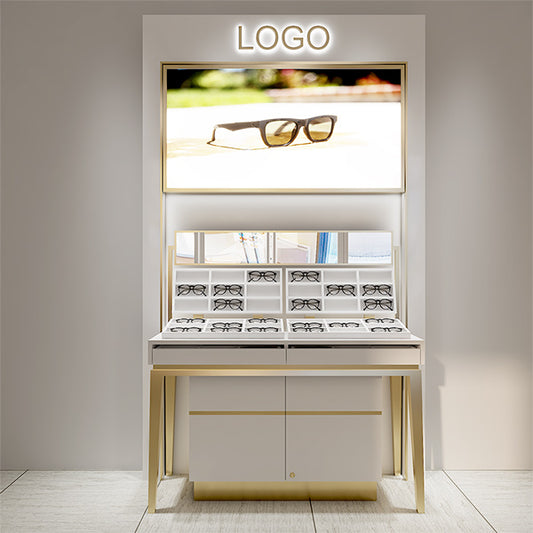 GD019 Eyeglass Wall Display Cabinet with Light Box